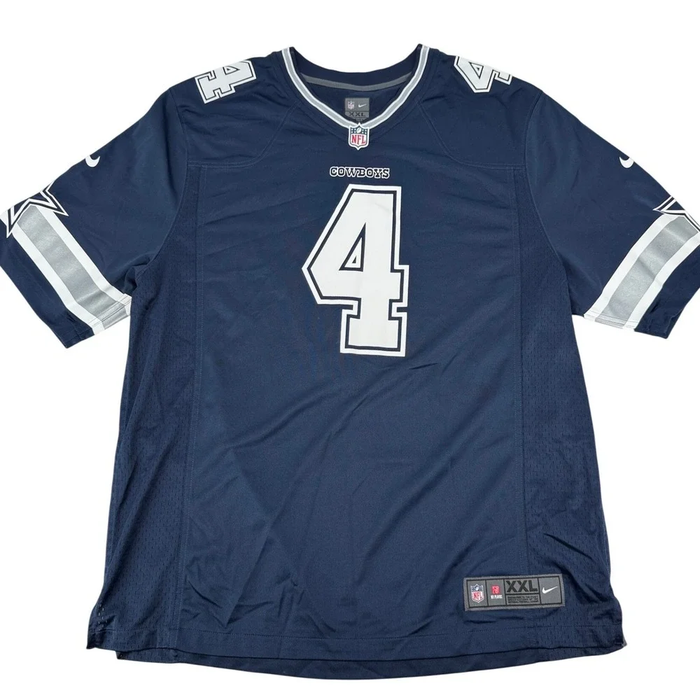 Nike Dallas Cowboys Dak Prescott 4 NFL Jersey Navy Blue Mens XXL 12548